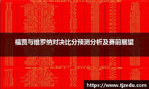 福贾与维罗纳对决比分预测分析及赛前展望